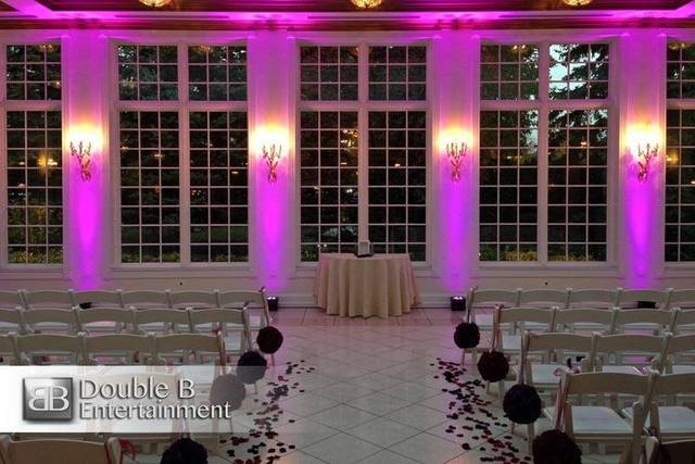 Indoor wedding ceremony setting
