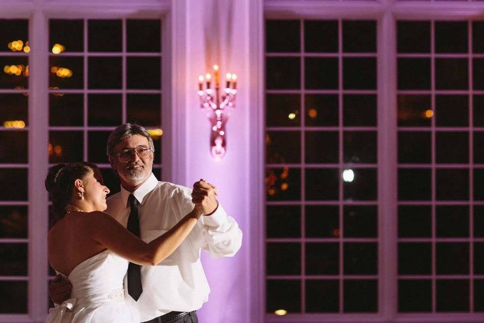 Father and bride dancing