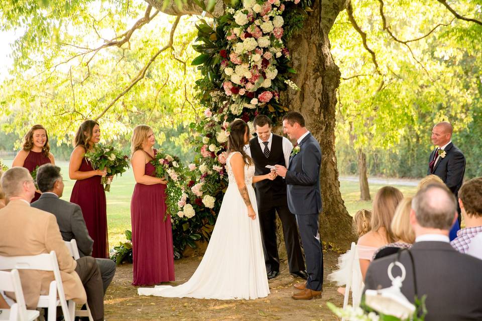 Outdoor wedding ceremony