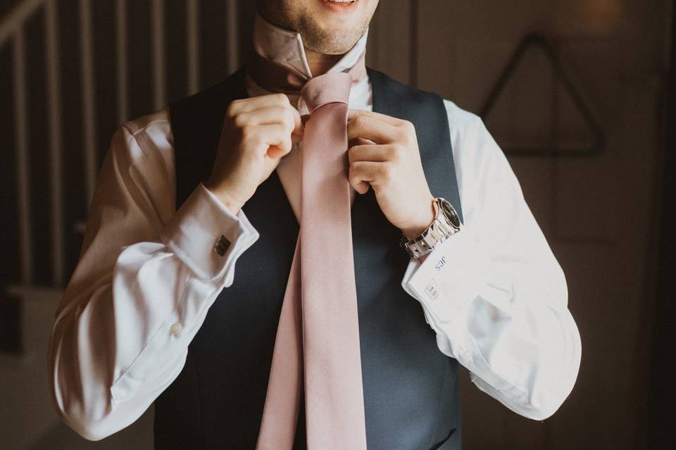 Groom Getting Ready