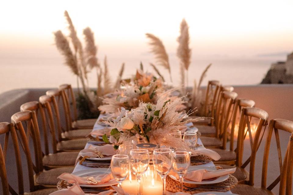 Boho style table set up