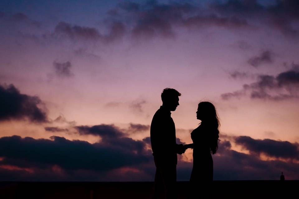 Sunset photo after proposal