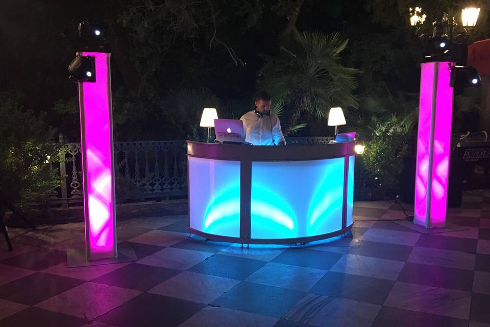 DJ booth setup