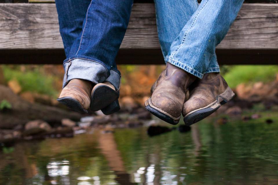 Crossed Boots on Bridge