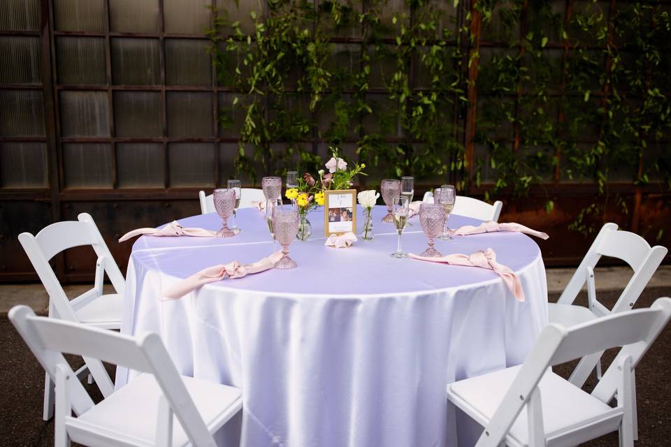 White garden chairs for rent