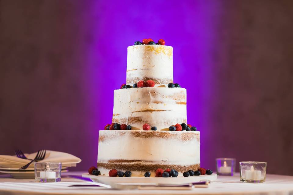 3-tier berry wedding cake