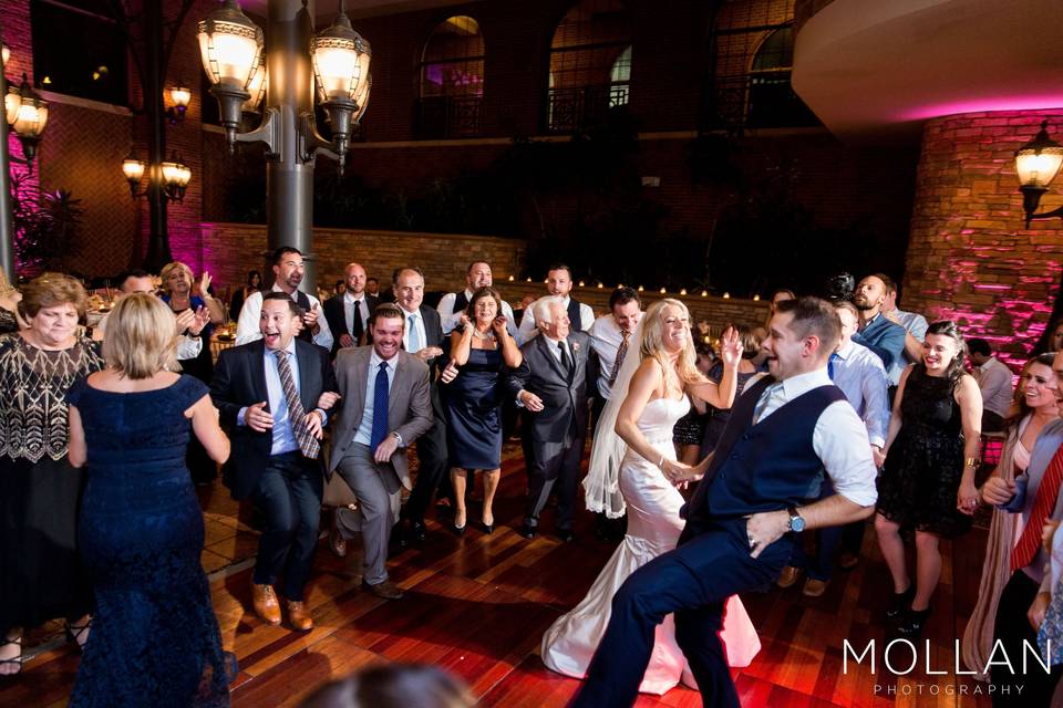 Happy couple and guests - PC: JLB Photography