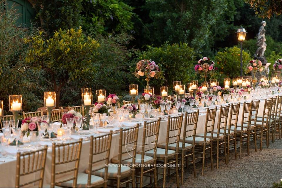 Lanterns on a table setting