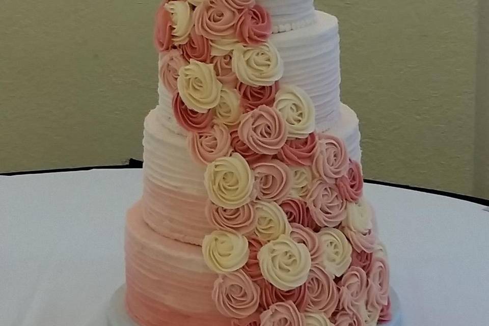 Ombre rose color cake