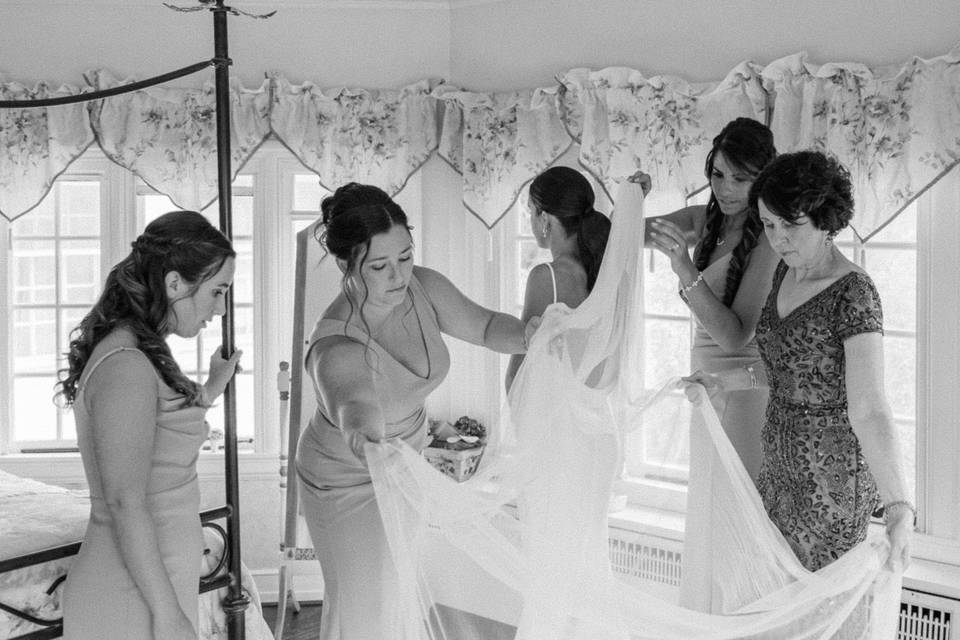 Bride getting ready