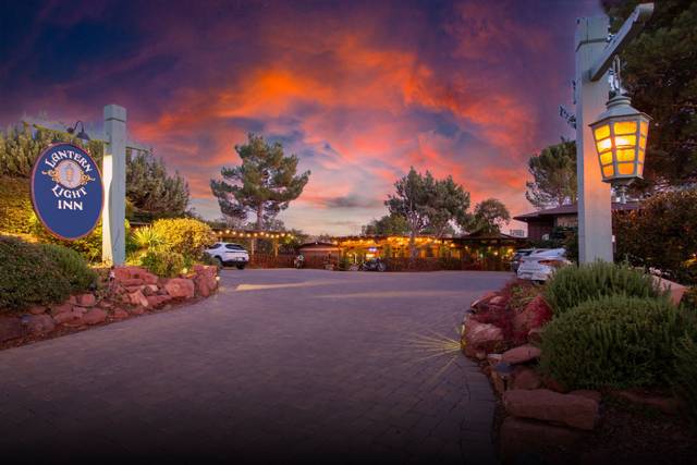 Lantern Light Inn at sunset