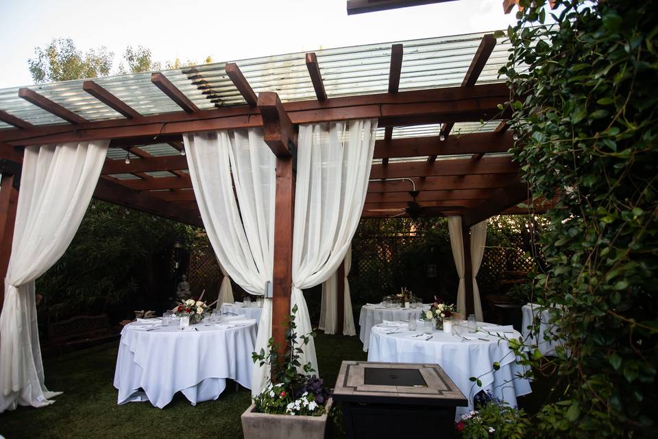 Set Up for Dinner in Atrium