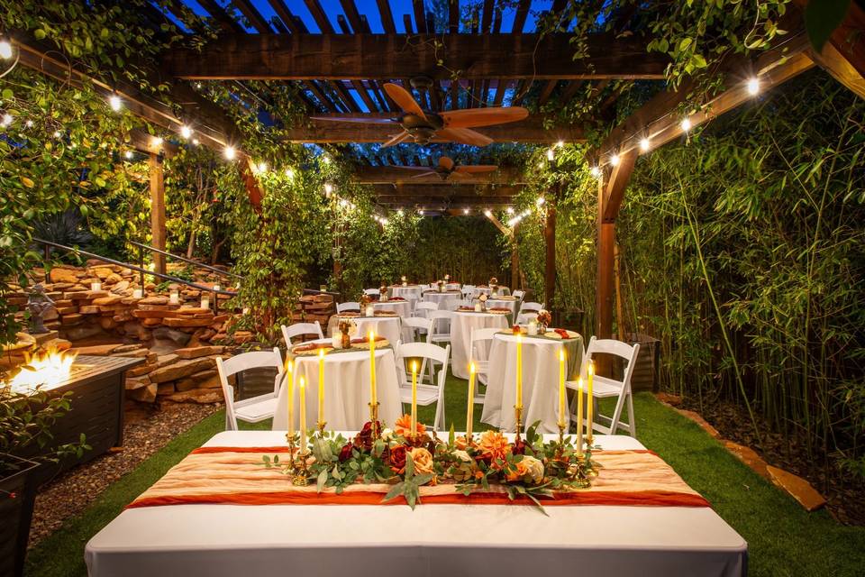 Lower atrium set for dinner