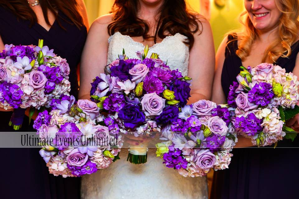 Purple bouquets