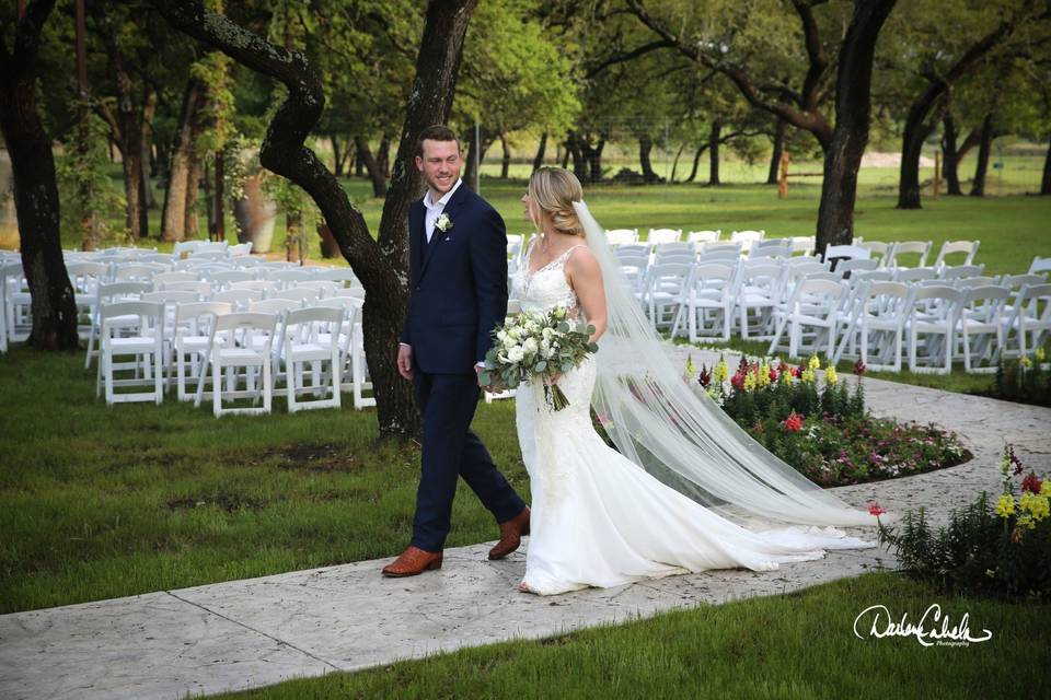 Newlyweds Taking A Stroll