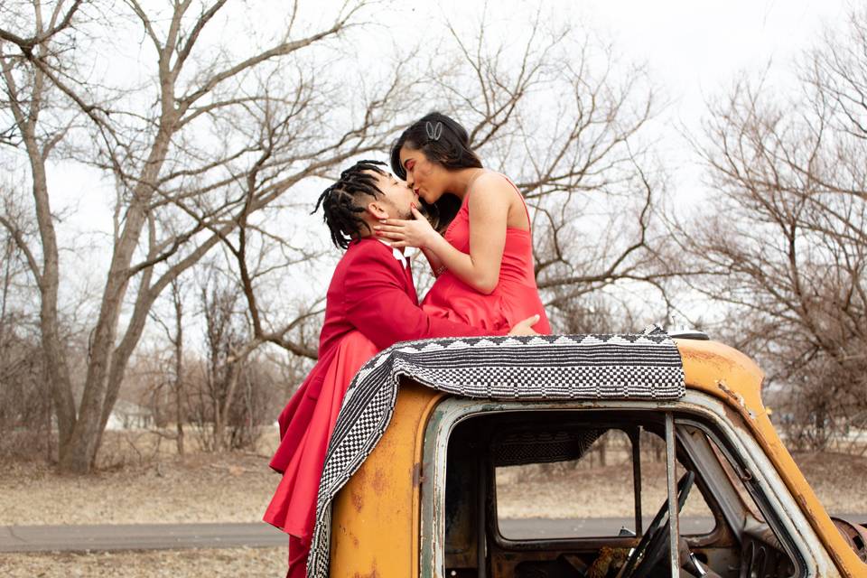 Kissing on a Truck