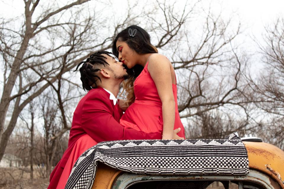 Kissing on a Truck