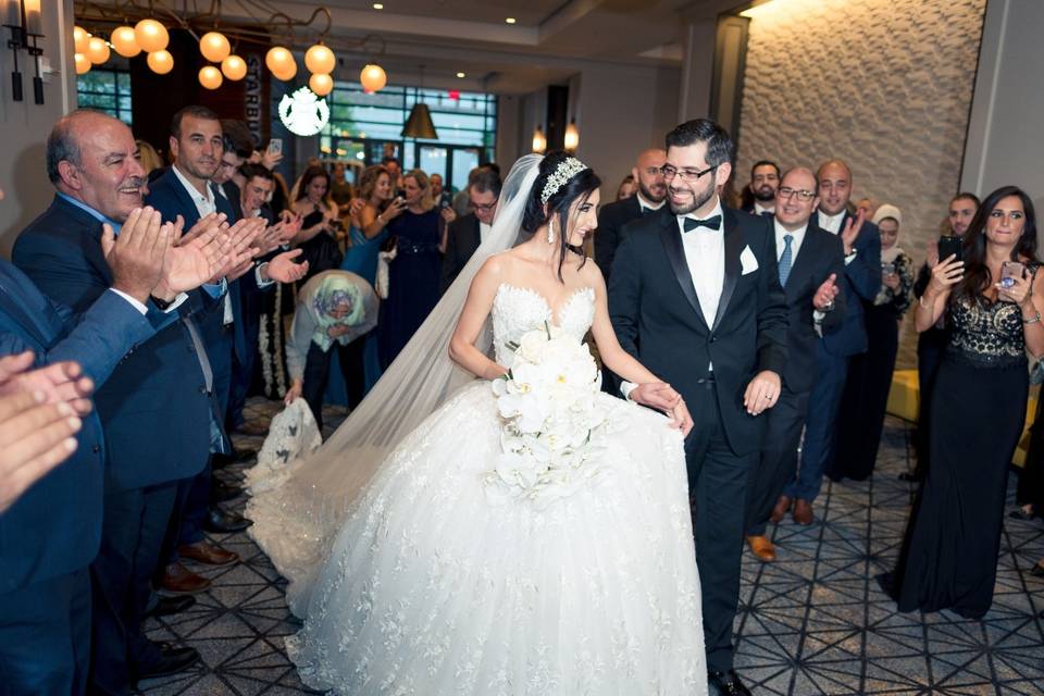 Congratulating the newlyweds