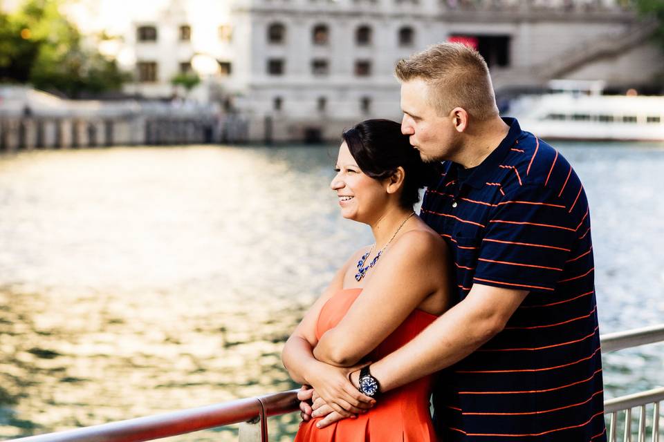 Chicago River Engagement