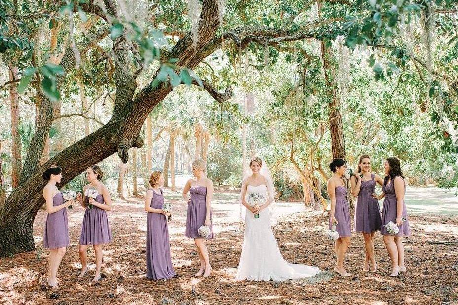 Bride and bridesmaids