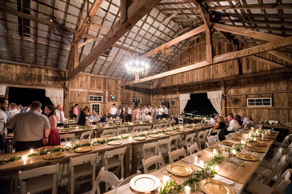 Wedding reception in the barn