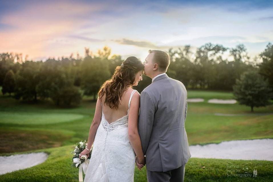 The couple outdoors