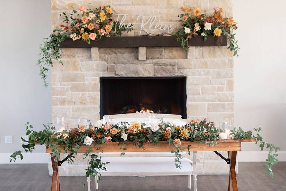 Fireplace and mantle decor