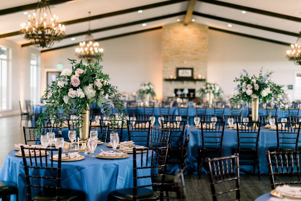 A beautiful blue ballroom