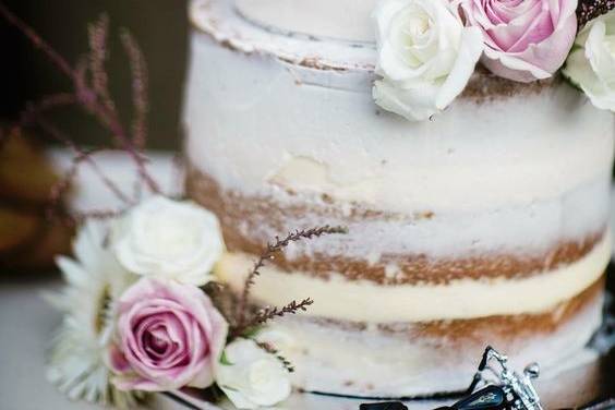 Three-tier wedding cake