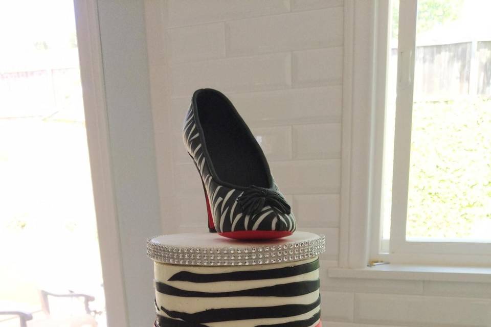 Zebra Stiletto Cake