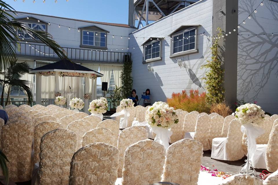 Outdoor wedding ceremony