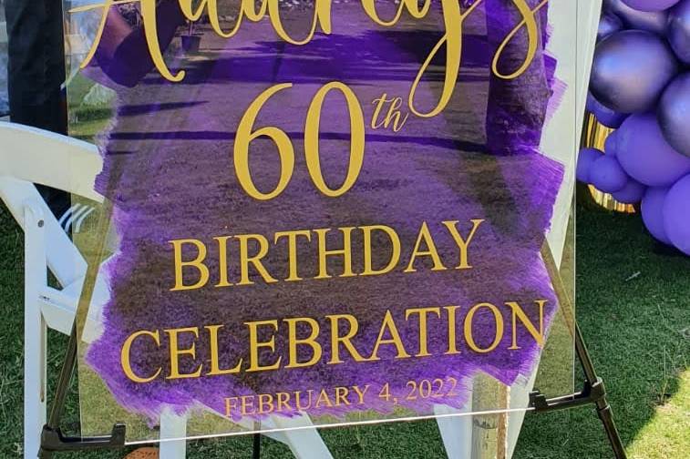 Painted Acrylic Birthday Sign