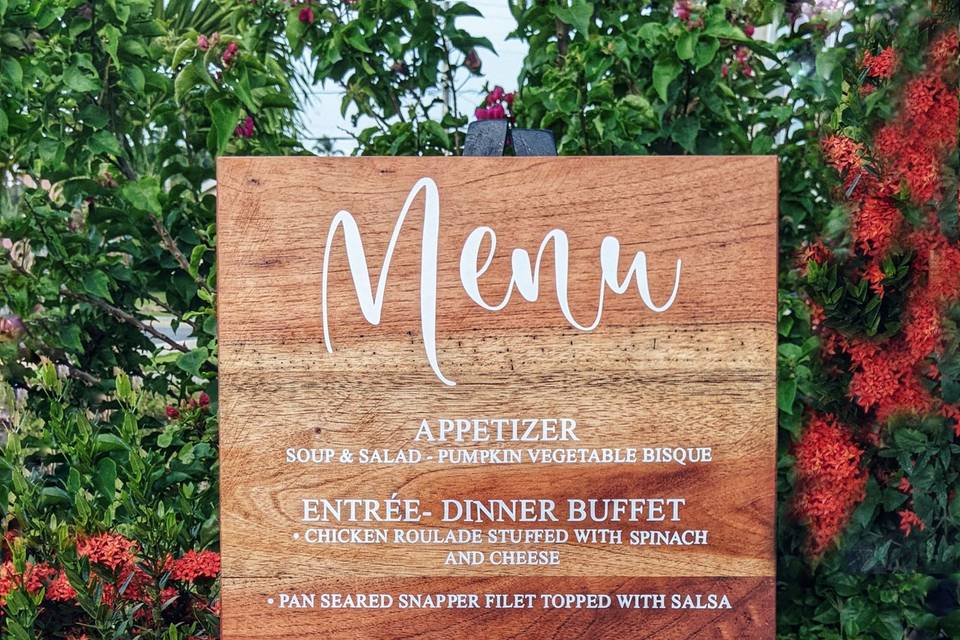 Wooden Menu Board