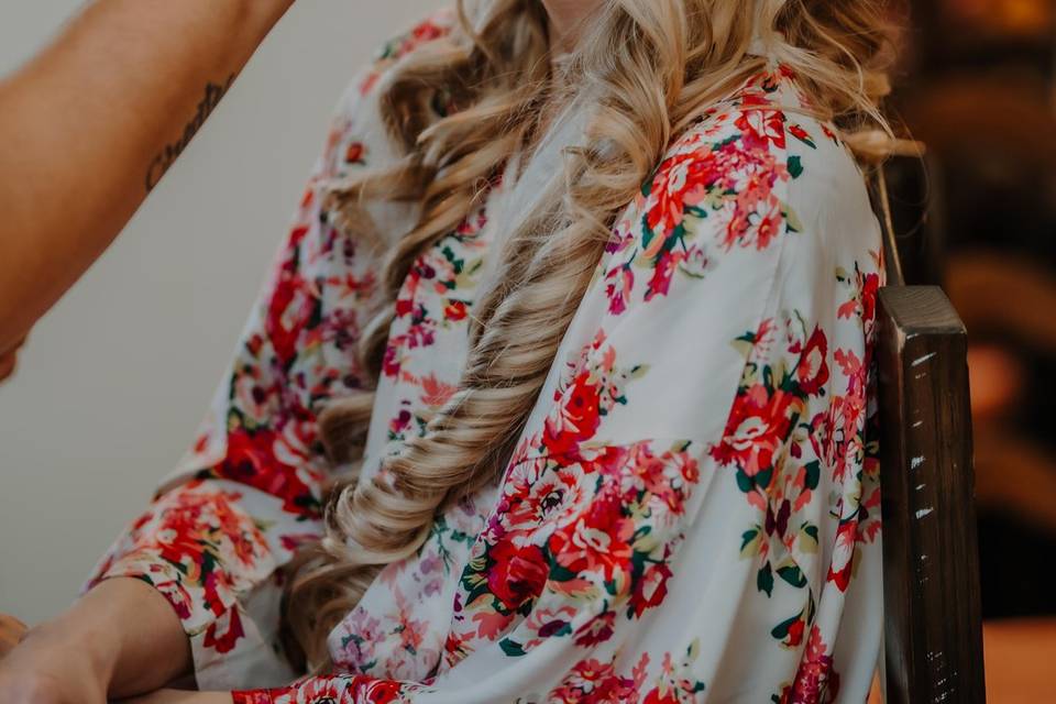 Bride getting ready