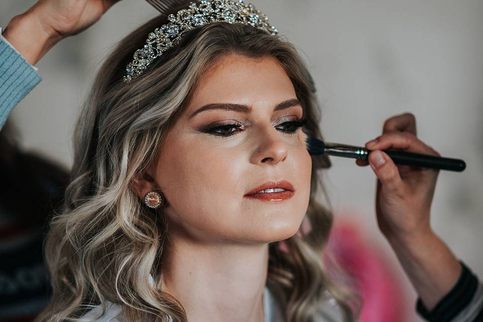 Bride getting ready