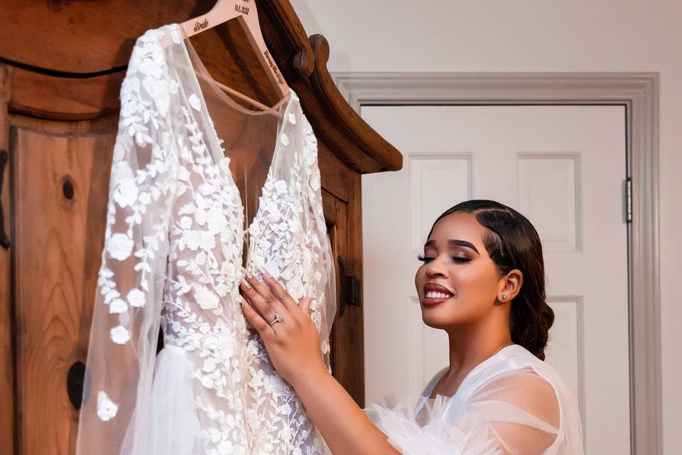 Bride getting ready