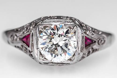 Vintage Ruby & Diamond Engagement Ring