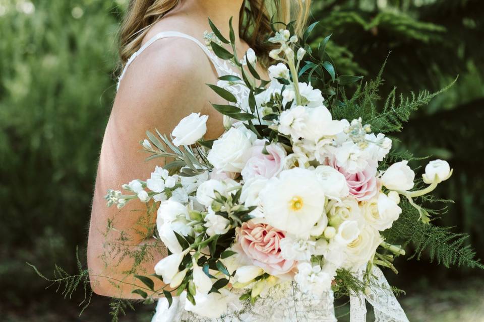 Bride and bouquet