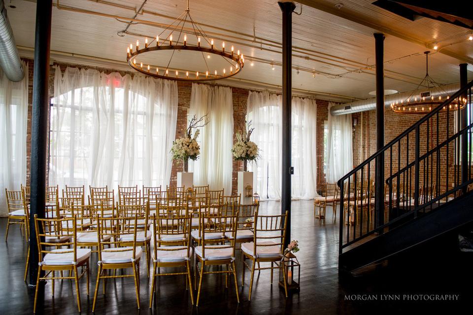 Chandelier and tables