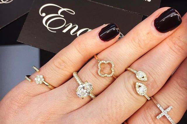 Check out our new collection of stylish yellow, rose and white gold diamond rings ?? with multiple designs to choose from here @enaliejewelers ??!