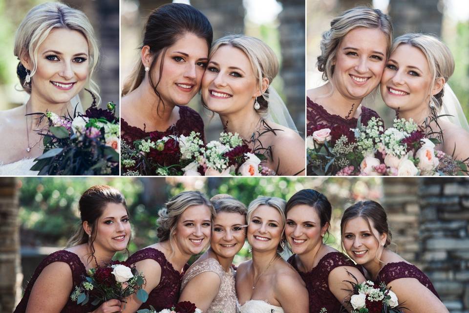 The bride with her bridesmaids (Kathy McDowell Photography)