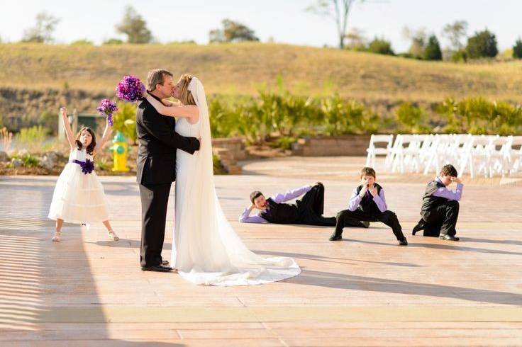 Outdoor wedding ceremony on by grande dunes marina compass pad seats up to 100.