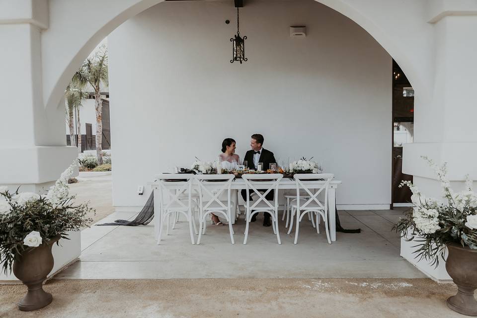 Wide shot of head table