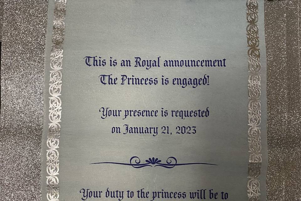 Royal bridesmaid scroll