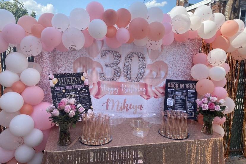 30th birthday engagement setup