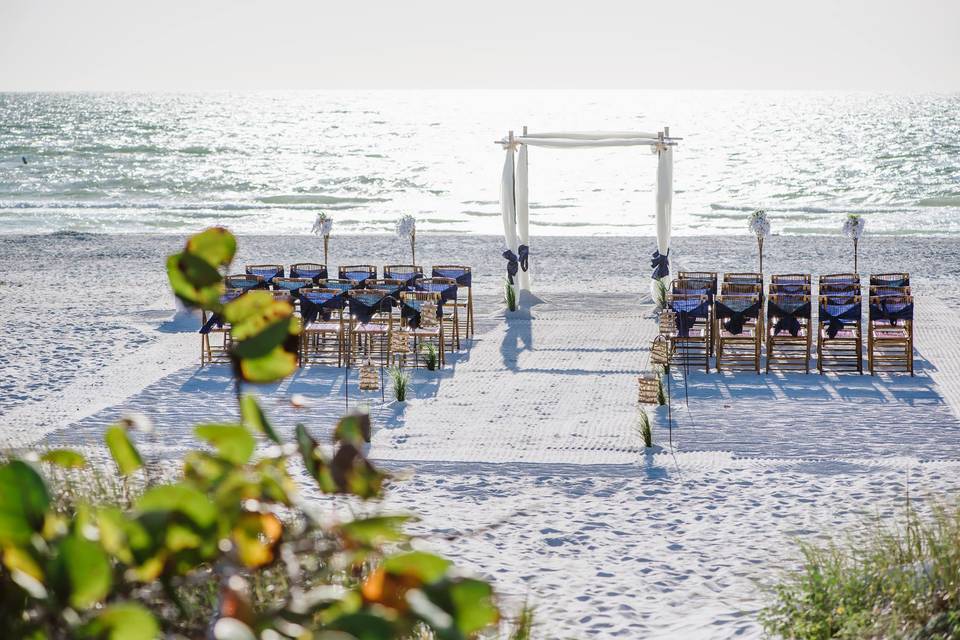 Beach wedding setup