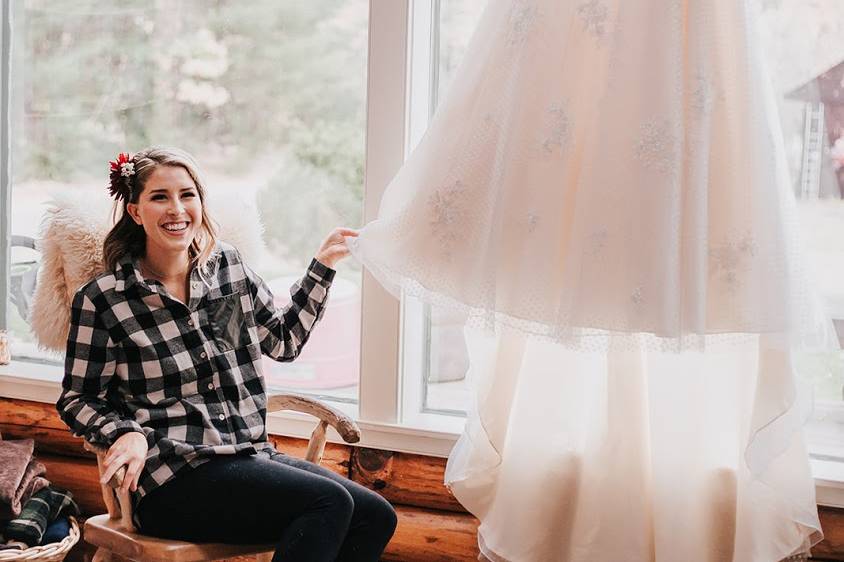 Happy Bride with Dress