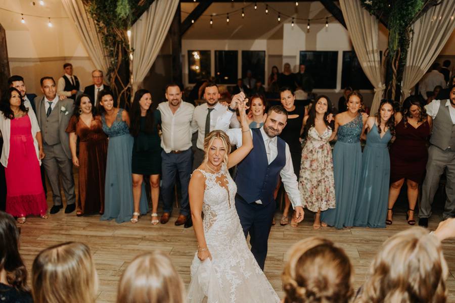 Newlyweds dancing