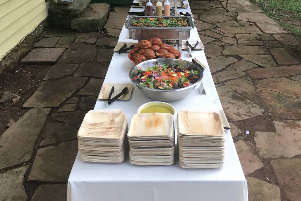Outdoor buffet setup
