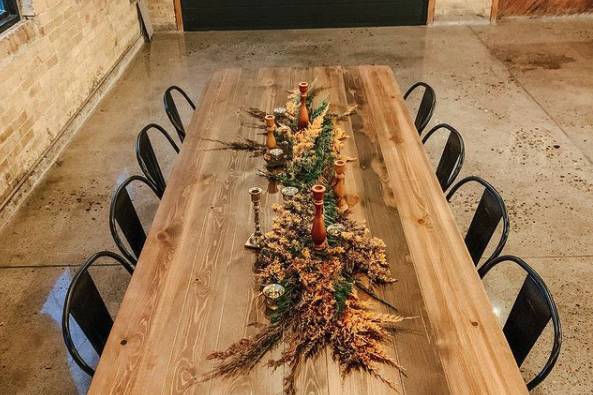 Wooden farm tables